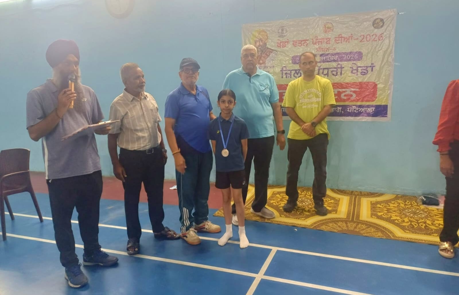 Savreen Kaur of Grade V winning the Bronze Medal in the Under-14 Singles Badminton Tournament