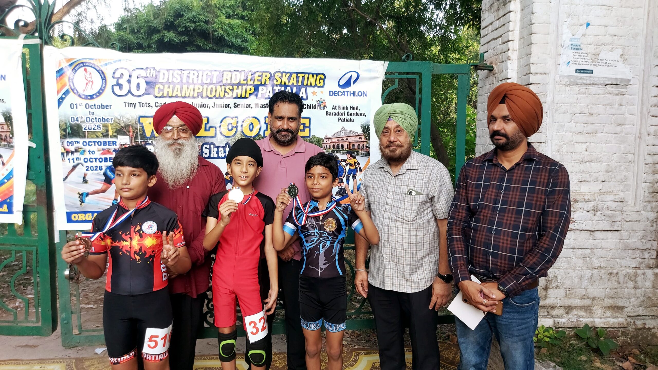 Medal winners at the 36th District Roller Skating Championship