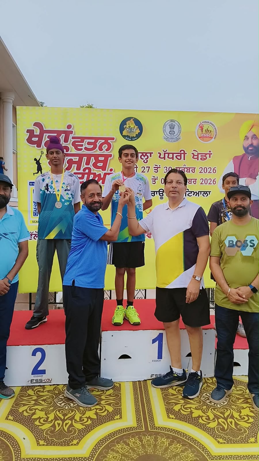 Atharv Abhiraj celebrating his lawn tennis achievement