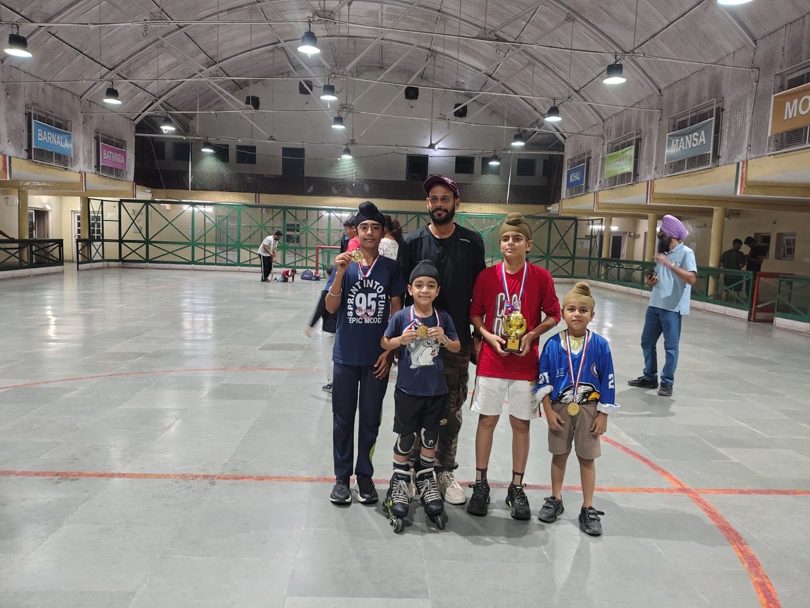 Jashanpreet Singh at the district Roller Hockey competition